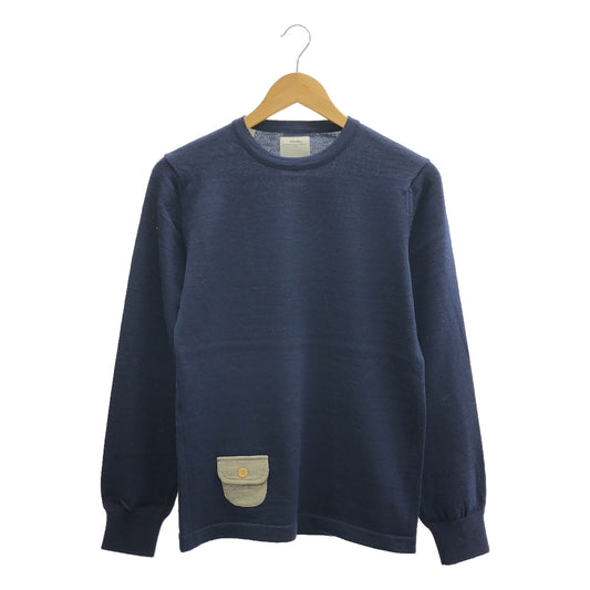 visvim / Visvim | CREW SELMER / Pocket crew neck knit sweater pullover | 1 | Navy | Men's