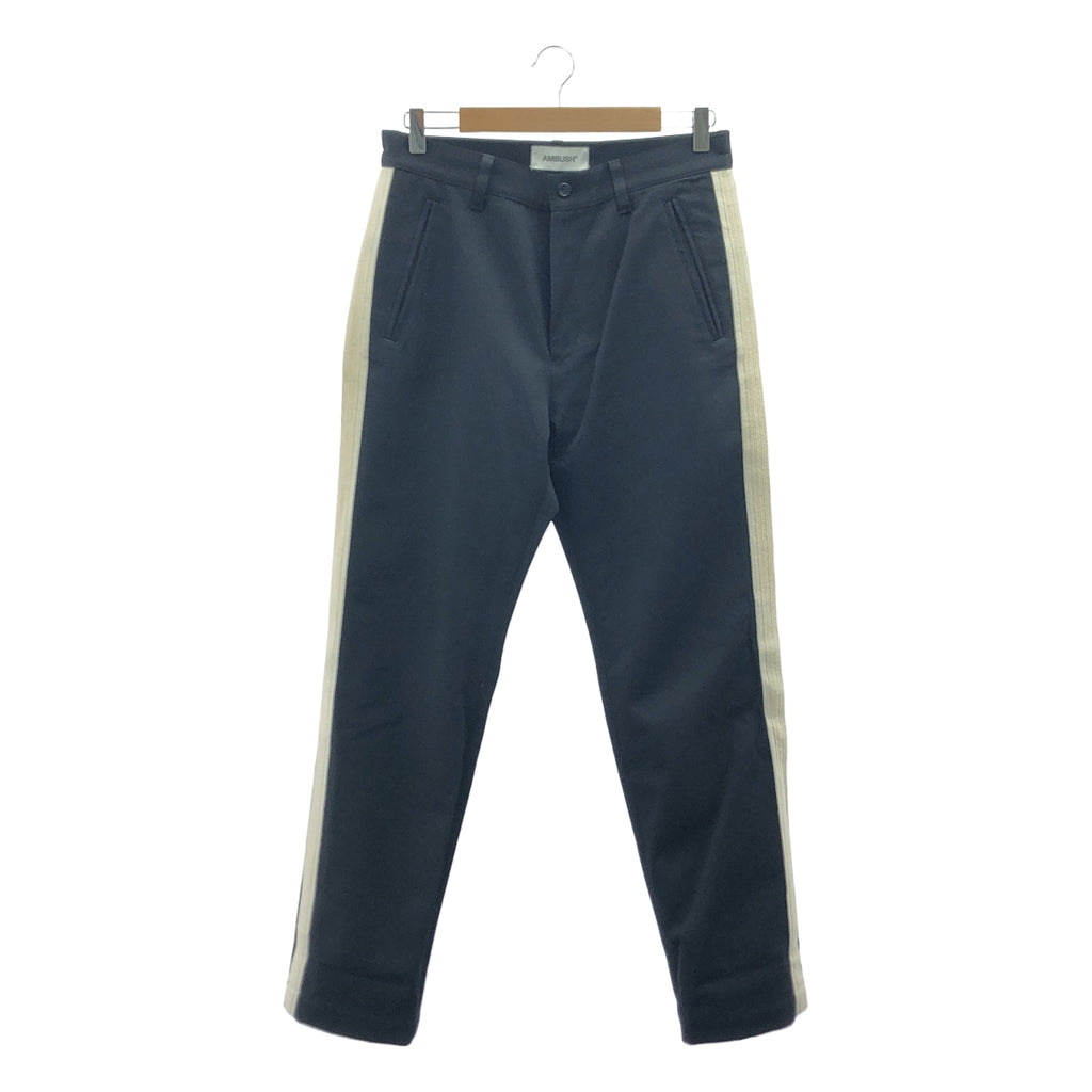 【美品】  AMBUSH / アンブッシュ | ウール サイドライン テーパードパンツ | 1 | ブラック / アイボリー | メンズ