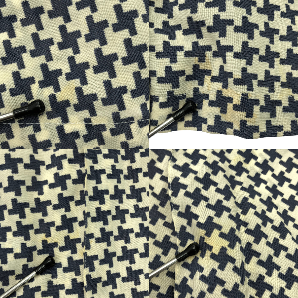 COMME des GARCONS COMME des GARCONS / Comme des | 2002 春夏 |千鳥格羊毛休閒半身裙|中號 |象牙色 / 海軍藍 |女性的