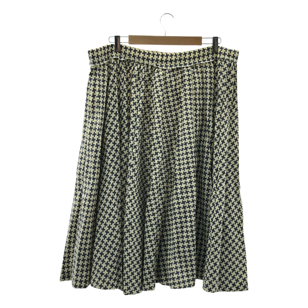 COMME des GARCONS COMME des GARCONS / Comme des | 2002 春夏 |千鳥格羊毛休閒半身裙|中號 |象牙色 / 海軍藍 |女性的