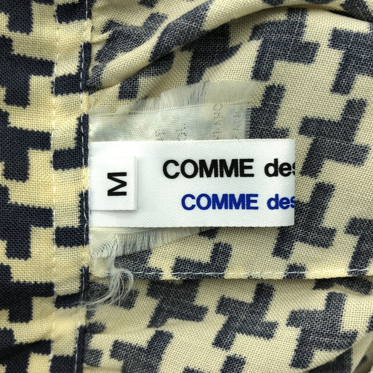 COMME des GARCONS COMME des GARCONS / Comme des | 2002 春夏 |千鳥格羊毛休閒半身裙|中號 |象牙色 / 海軍藍 |女性的
