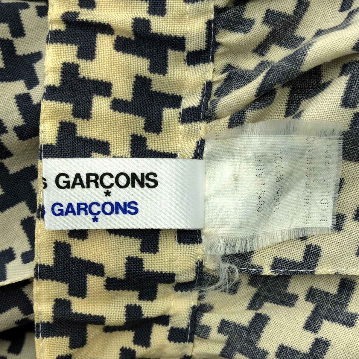 COMME des GARCONS COMME des GARCONS / Comme des | 2002 春夏 |千鳥格羊毛休閒半身裙|中號 |象牙色 / 海軍藍 |女性的