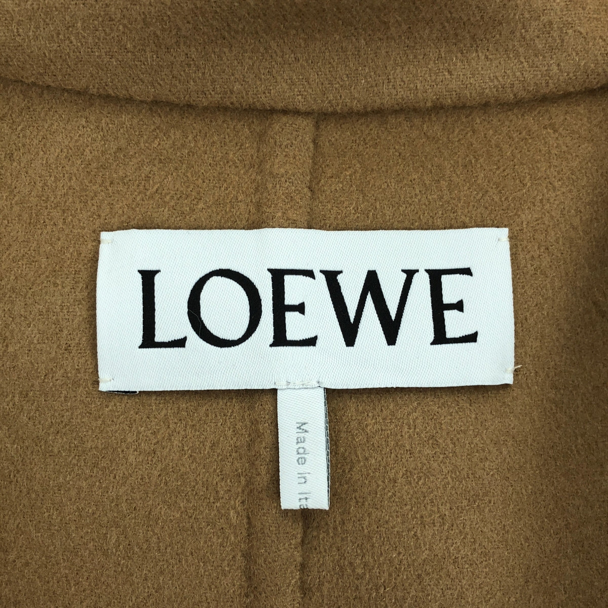 [狀況良好] LOEWE | 羊絨羊毛 Anagram 單切斯特大衣 | 尺寸 34 | 棕色 | 女款