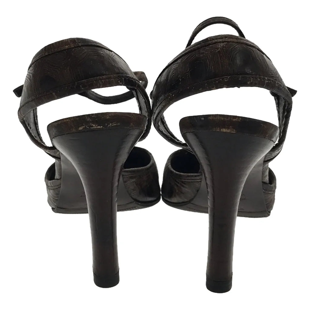 FENDI / 펜디 | 스트랩 오픈 투 샌들 | 35 1/2 | 브라운 | 여성