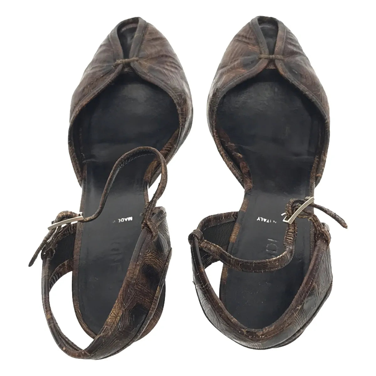 FENDI / フェンディ | ストラップ オープントゥサンダル | 35 1/2 | ブラウン | レディース