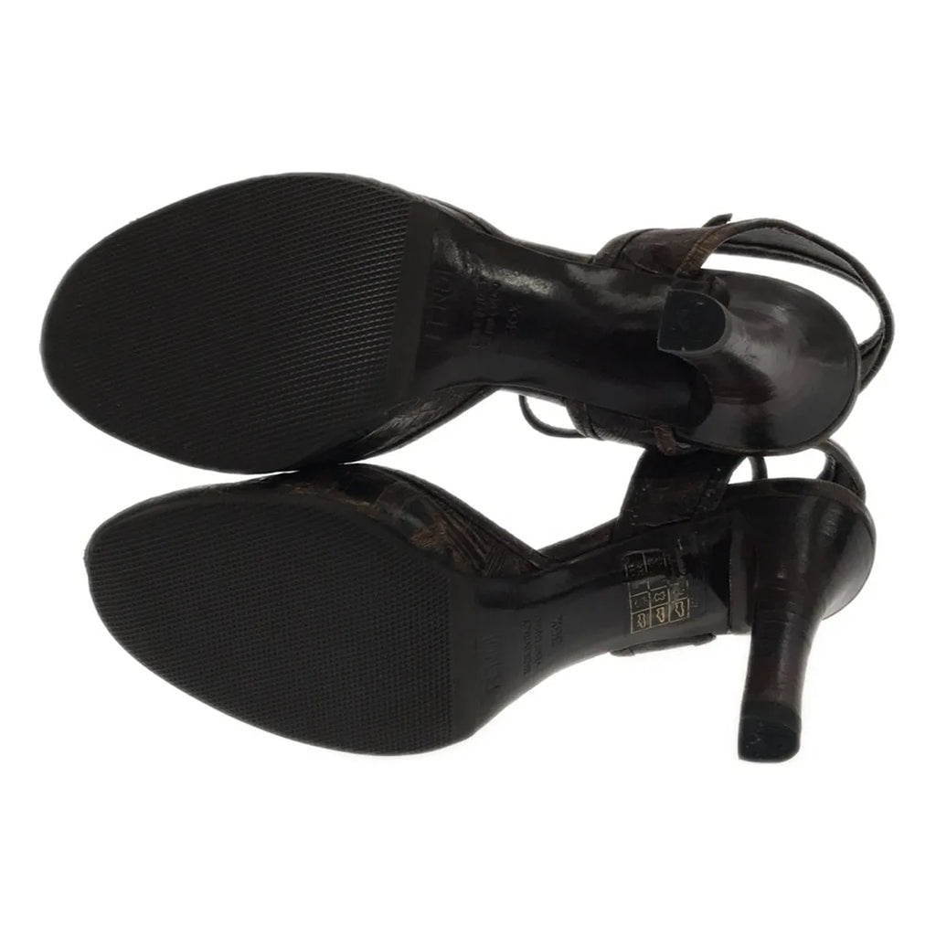 FENDI / 펜디 | 스트랩 오픈 투 샌들 | 35 1/2 | 브라운 | 여성