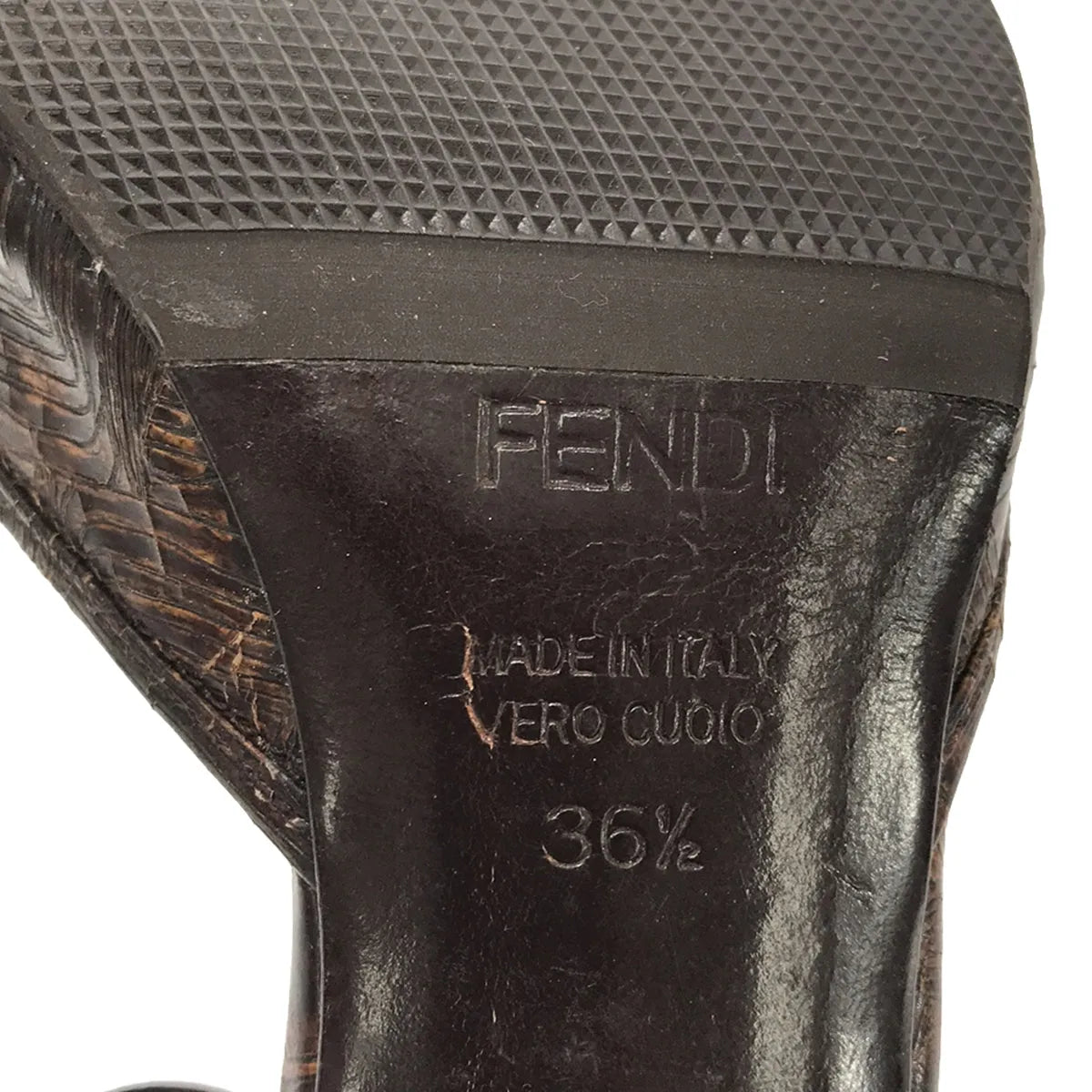 FENDI / 펜디 | 스트랩 오픈 투 샌들 | 35 1/2 | 브라운 | 여성