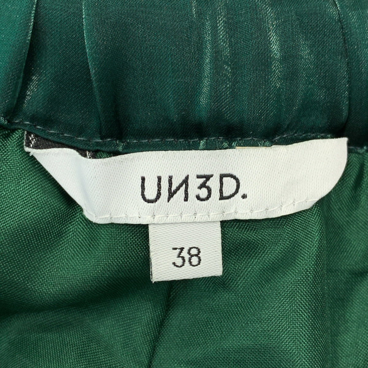 UN3D / アンスリード | オリガミ プリーツ イージーパンツ | 38 | グリーン/ブラック | レディース
