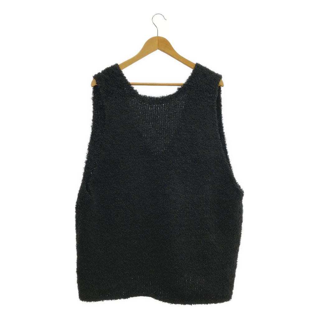 mizuiroind / ミズイロインド | hairy yarn wide vest へアリーヤーン ワイドベスト | F | ブラック | レディース