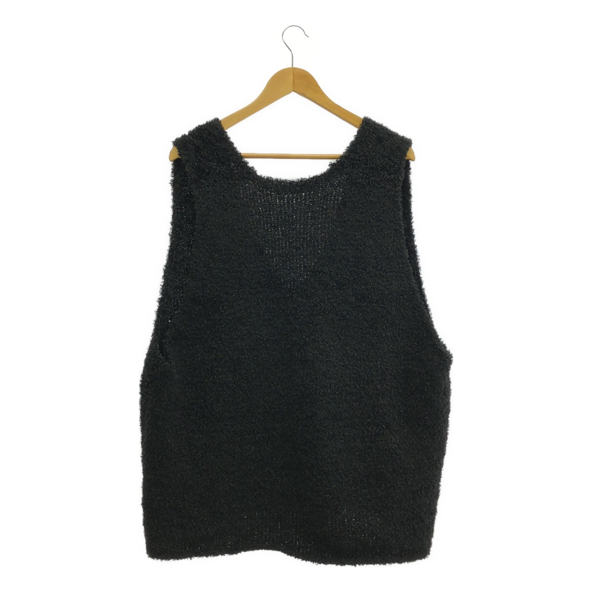 mizuiroind / ミズイロインド | hairy yarn wide vest へアリーヤーン ワイドベスト | F | ブラック | レディース