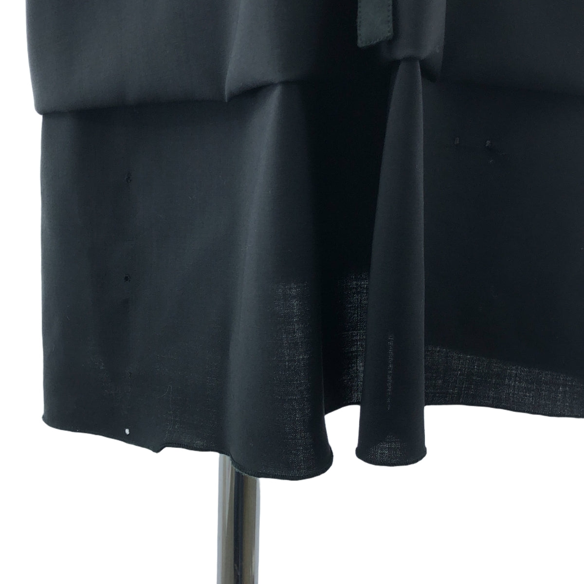 Hussein Chalayan / フセインチャラヤン | フリル装飾 アシンメトリー ドレス ワンピース / 総裏地 | 44 | ブラック | レディース