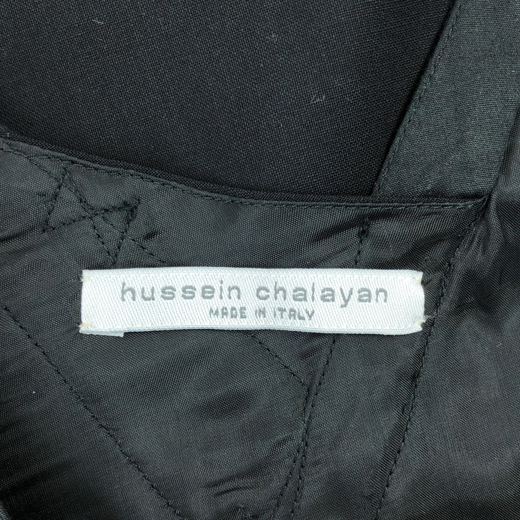 Hussein Chalayan / フセインチャラヤン | フリル装飾 アシンメトリー ドレス ワンピース / 総裏地 | 44 | ブラック | レディース