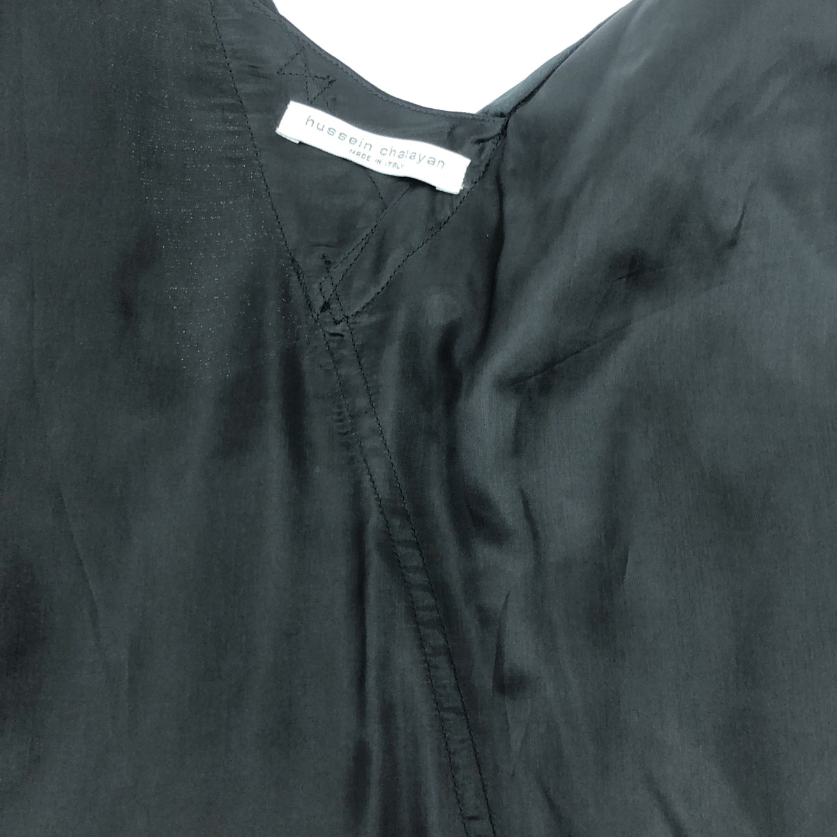 Hussein Chalayan / フセインチャラヤン | フリル装飾 アシンメトリー ドレス ワンピース / 総裏地 | 44 | ブラック | レディース