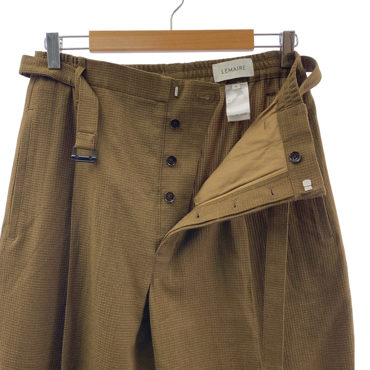LEMAIRE / 르메르 | Pleat front trousers / 벨티드 택 테이퍼드 팬츠 | 46 | 남성
