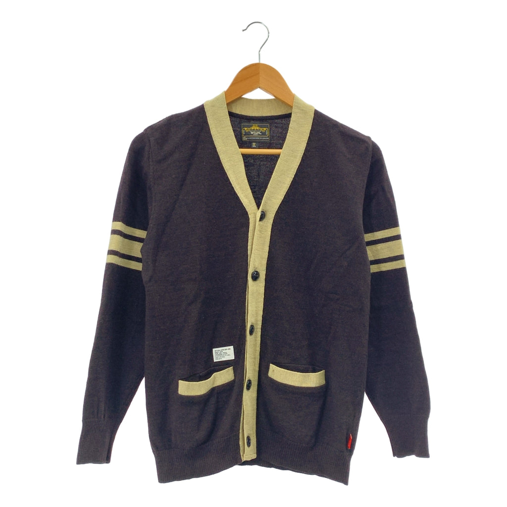 WTAPS / ダブルタップス | JOCKS / SWEATER.BUTTON.WOOL ウール Vネック ニットカーディガン | M | ブラウン | メンズ