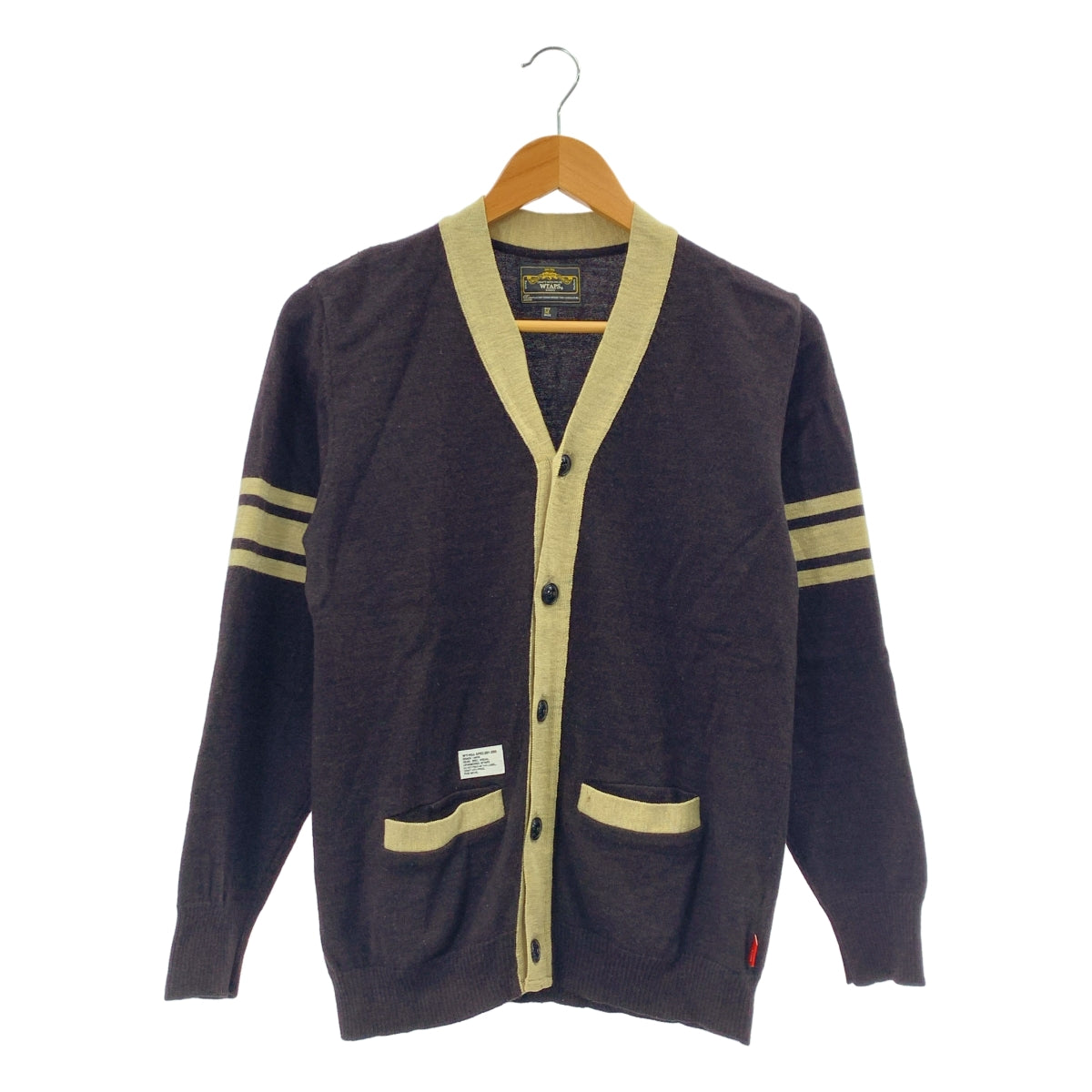 WTAPS / ダブルタップス | JOCKS / SWEATER.BUTTON.WOOL ウール Vネック ニットカーディガン | M | ブラウン | メンズ