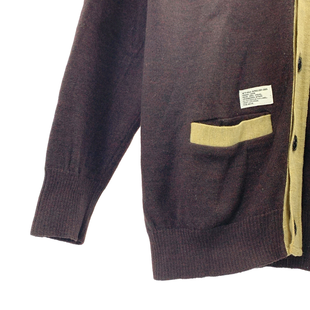 WTAPS / ダブルタップス | JOCKS / SWEATER.BUTTON.WOOL ウール Vネック ニットカーディガン | M | ブラウン | メンズ