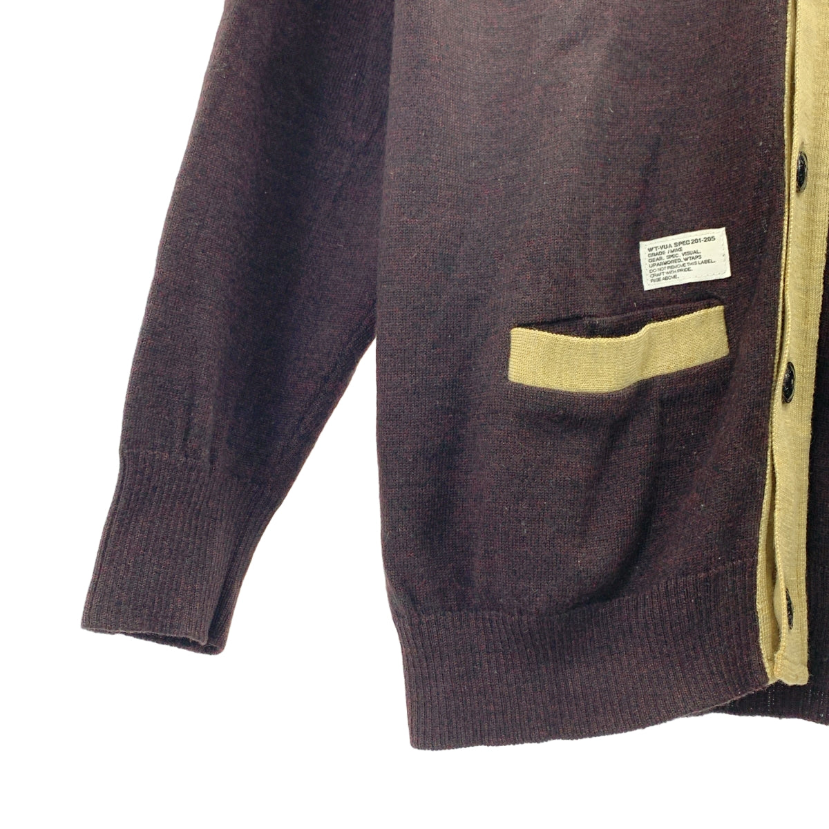 WTAPS / ダブルタップス | JOCKS / SWEATER.BUTTON.WOOL ウール Vネック ニットカーディガン | M | ブラウン | メンズ