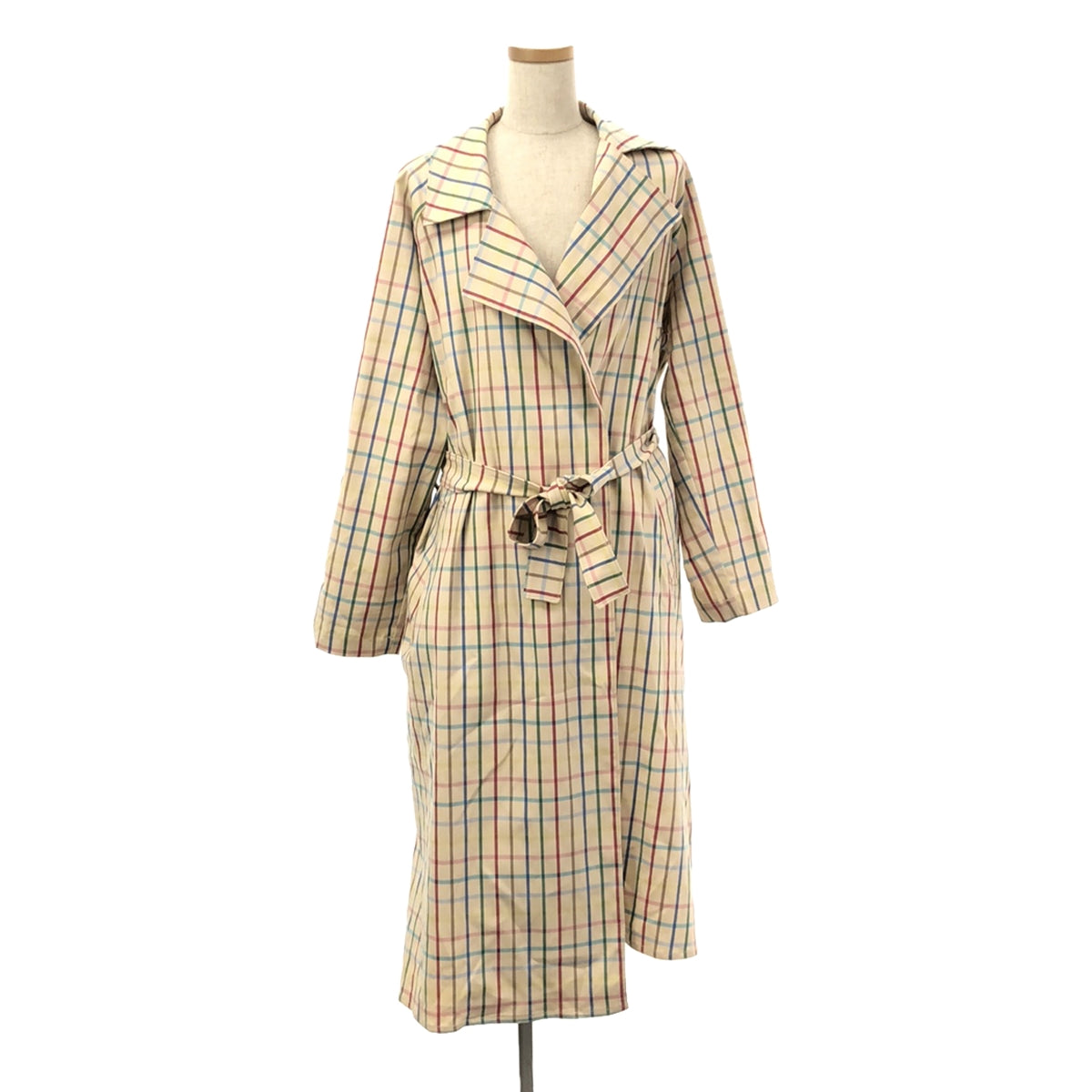 【美品】  SEMICOUTURE / セミクチュール | チェック スプリング ロングコート | XS | マルチカラー | レディース
