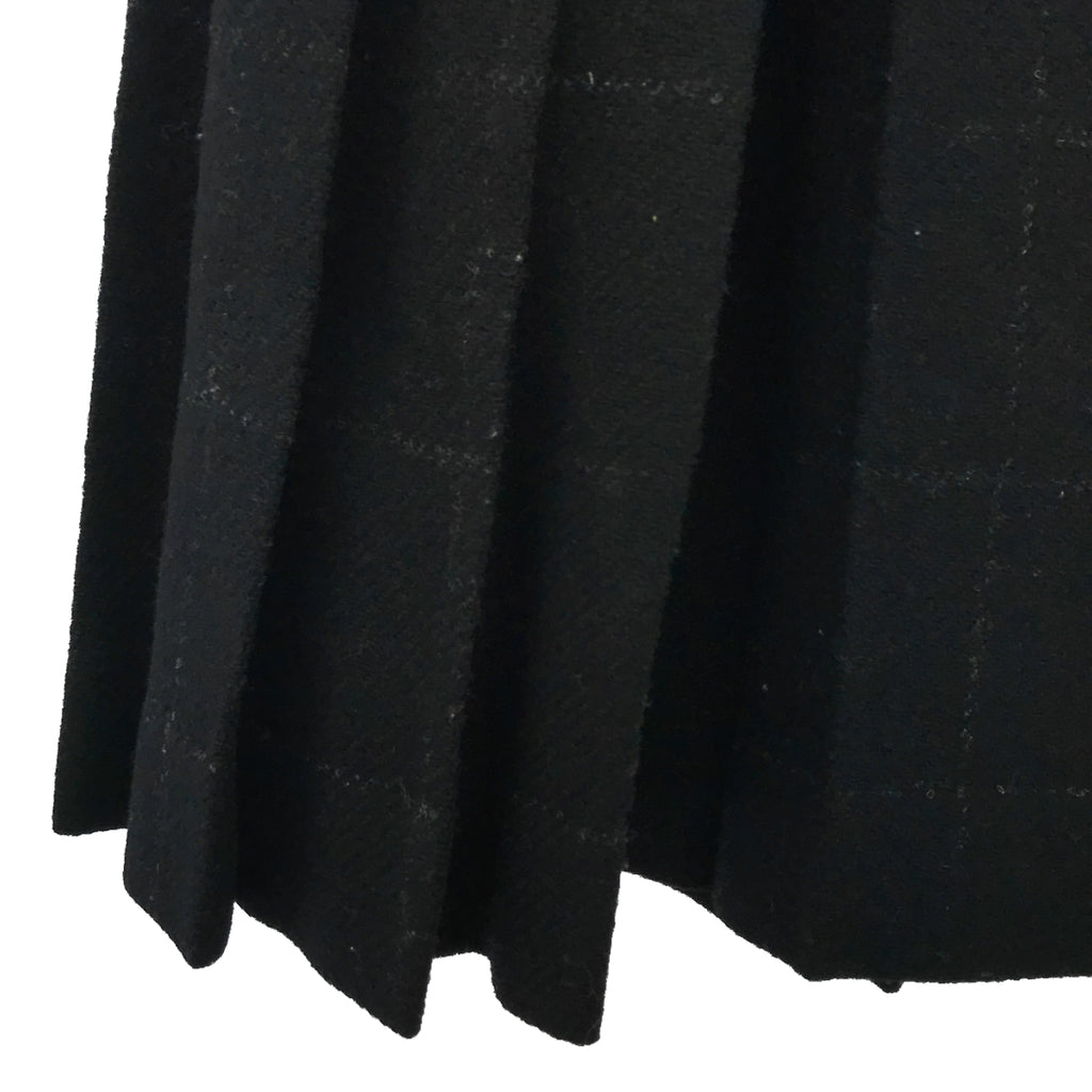 【美品】  MHL. / エムエイチエルマーガレットハウエル | BLACK WINDOWPANE CHECK キルトスカート | 3 | ブラック | レディース