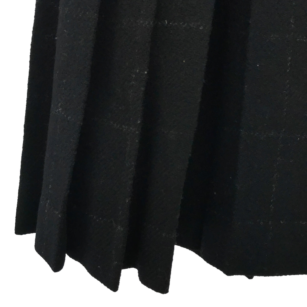 【美品】  MHL. / エムエイチエルマーガレットハウエル | BLACK WINDOWPANE CHECK キルトスカート | 3 | ブラック | レディース