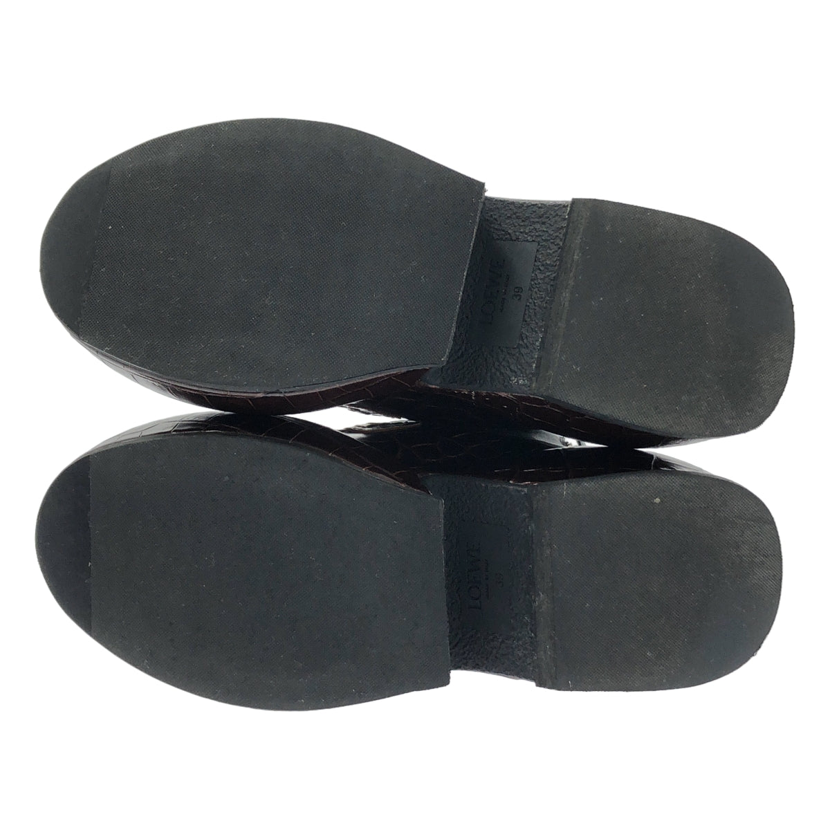 LOEWE / ロエベ | クロコ型押し チャンキーソール ショートブーツ | 39 | レディース