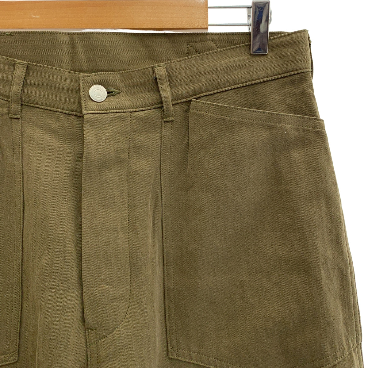 MAATEE&SONS / マーティー&サンズ | military denim / ヘリンボーン ミリタリー ワイドパンツ | 2 | メンズ