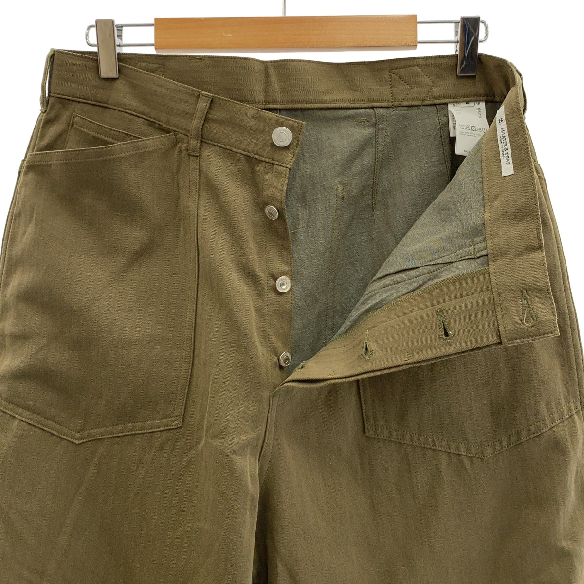 MAATEE&SONS / マーティー&サンズ | military denim / ヘリンボーン ミリタリー ワイドパンツ | 2 | メンズ