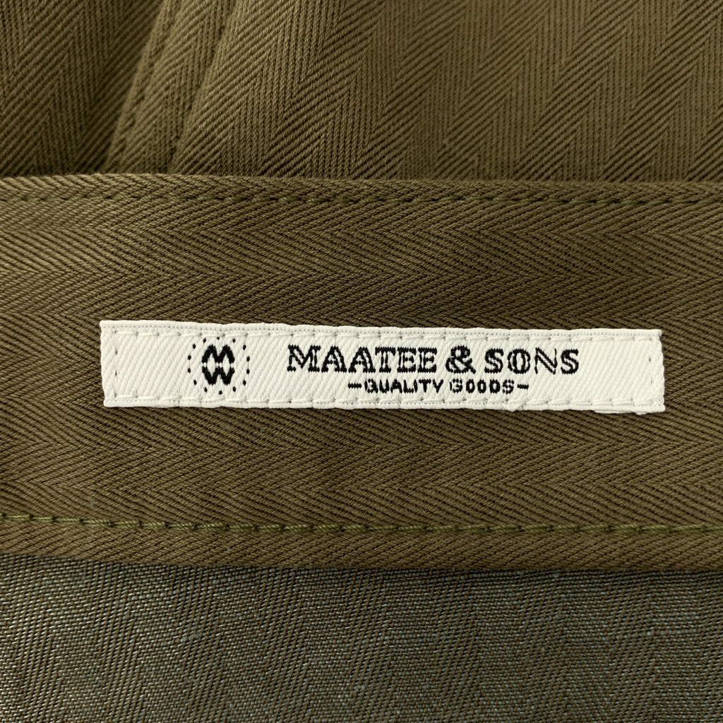 MAATEE &amp; SONS / 마티 &amp; 샌즈 | military denim / 헤링본 밀리터리 와이드 팬츠 | 2 | 남성