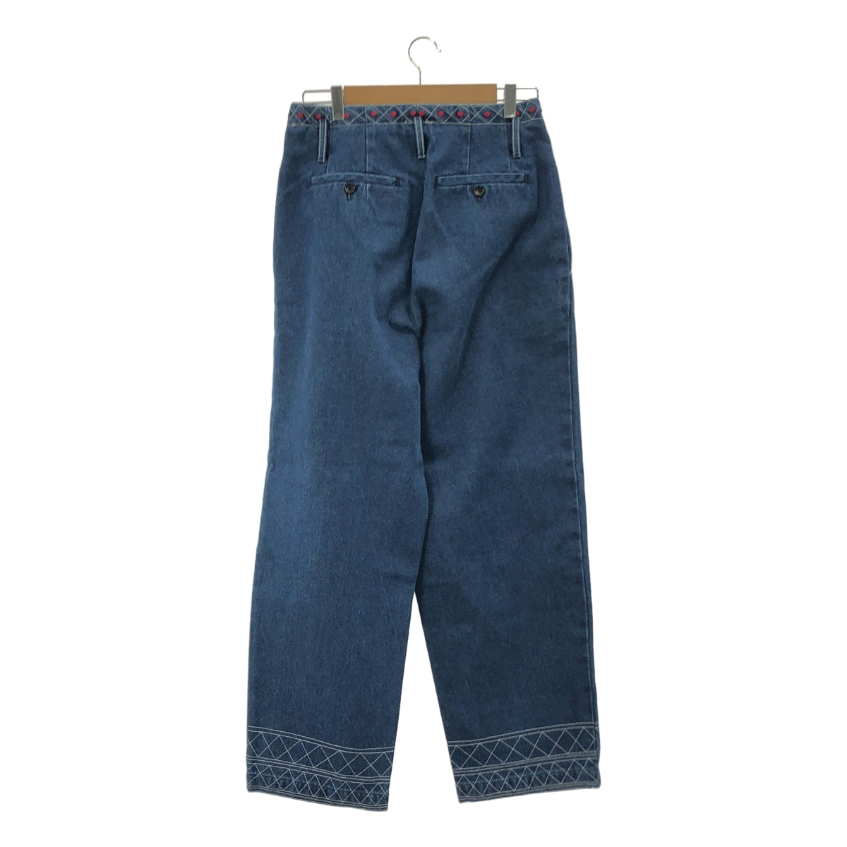 BODE / ボーディ | Murray high-rise pleated embroidered wide-leg jeans 刺しゅう 2タック ワイドデニムパンツ | 29 | メンズ
