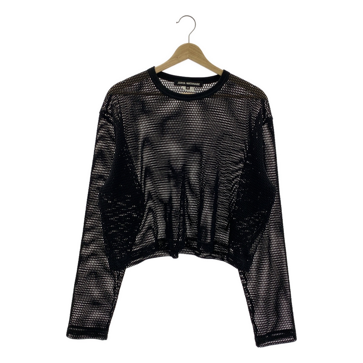 JUNYA WATANABE / ジュンヤワタナベ | 2023AW | メッシュ クロップド カットソー | M | ブラック | レディース