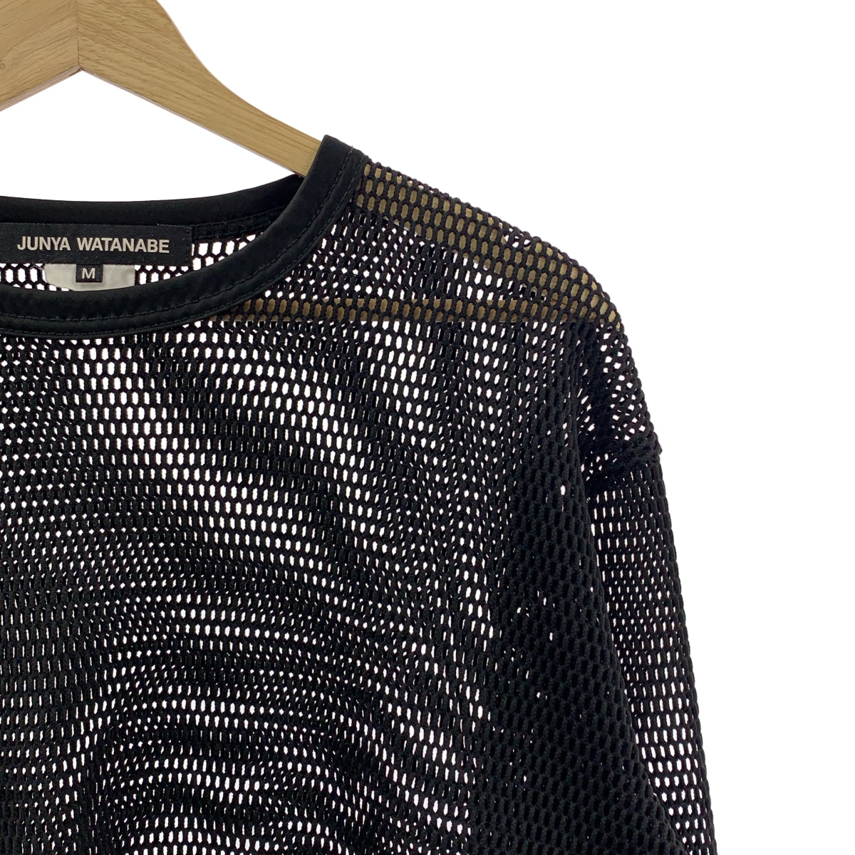 JUNYA WATANABE / ジュンヤワタナベ | 2023AW | メッシュ クロップド カットソー | M | ブラック | レディース
