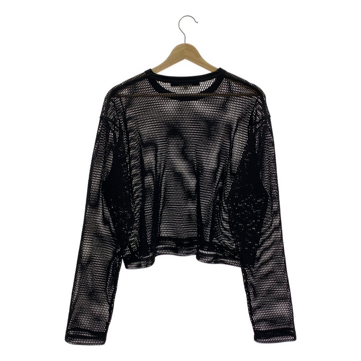 JUNYA WATANABE / ジュンヤワタナベ | 2023AW | メッシュ クロップド カットソー | M | ブラック | レディース