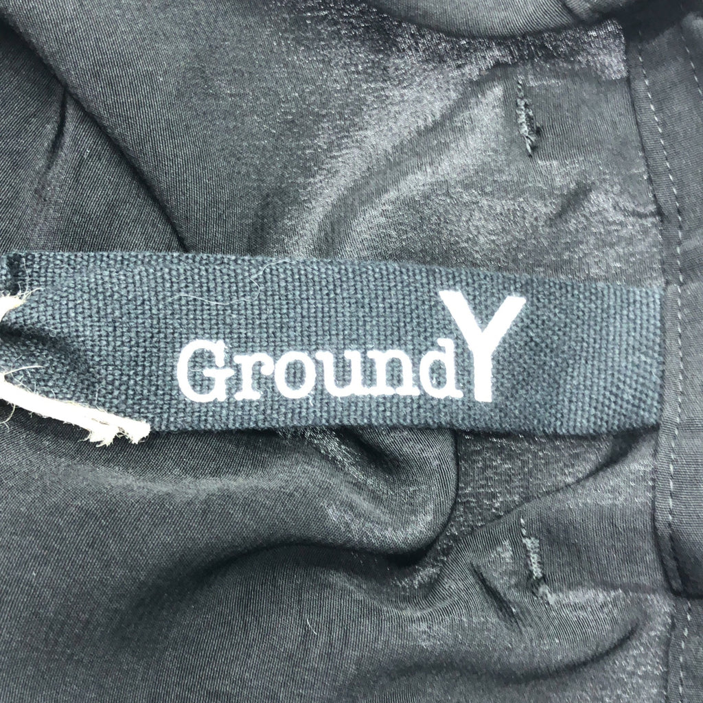 【美品】  Ground Y / グラウンドワイ | トリアセテート 変形 アシンメトリー ドローストリング ワイド イージーパンツ | 3 | ブラック | メンズ