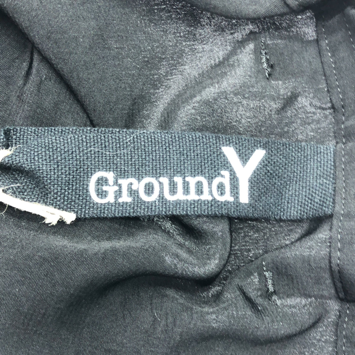 【美品】  Ground Y / グラウンドワイ | トリアセテート 変形 アシンメトリー ドローストリング ワイド イージーパンツ | 3 | ブラック | メンズ
