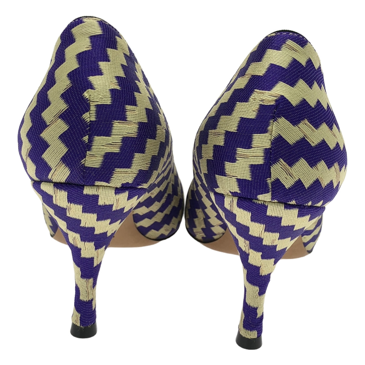 【美品】  DRIES VAN NOTEN / ドリスヴァンノッテン | 総柄 ポインテッドトゥ パンプス | 38 | パープル/ベージュ | レディース
