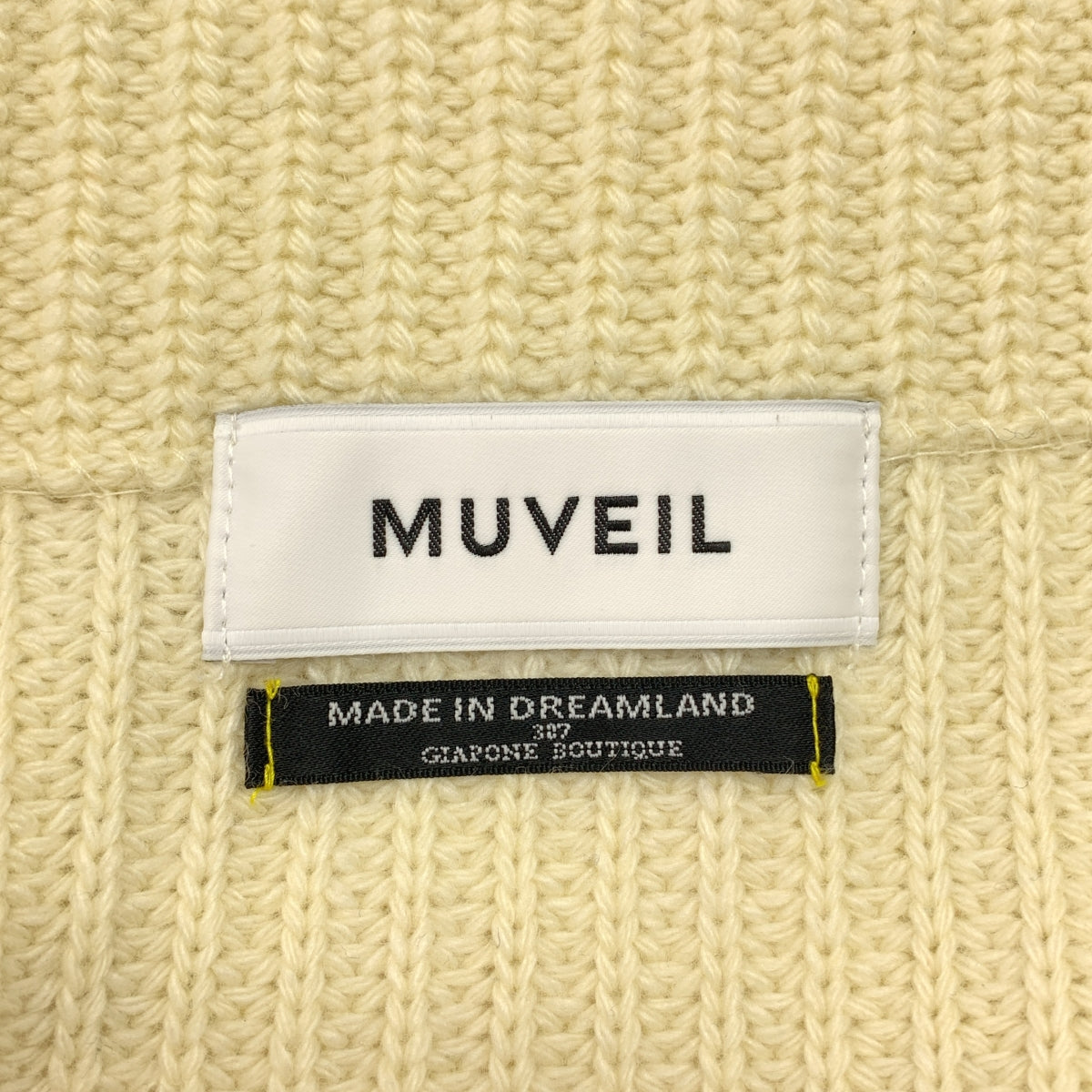 MUVEIL / 뮤베일 | 펄 리브 풀오버 니트 | 36 | 아이보리 | 여성