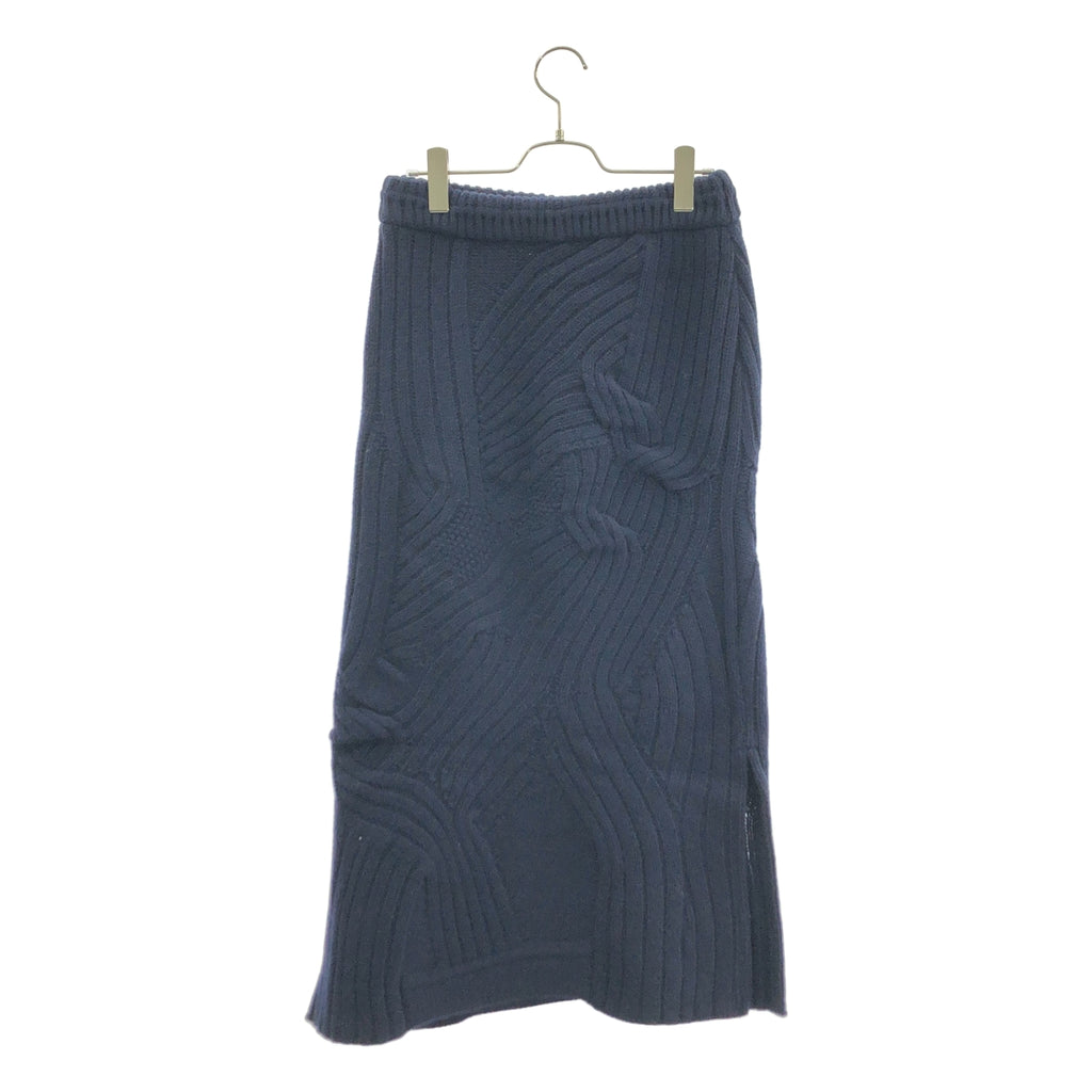 Mame Kurogouchi / マメクロゴウチ | 2023AW | Basket Motif Cable Stitch Knitted Skirt ニット スカート | 2 | レディース