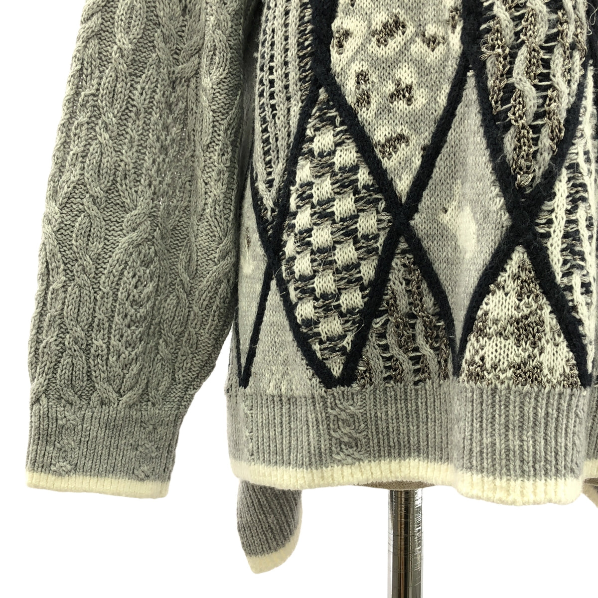 rurumu: / 縷縷夢兎るるむう | 2020AW | sacredness garden mix pattern knit pullover / ハイネック ニット | F | グレー | レディース