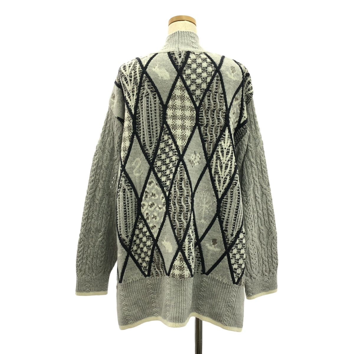 魯魯姆: / 魯魯姆 | 2020 秋冬 |神聖花園混合圖案針織套頭衫 / 高領針織 | F |灰色 |女性的