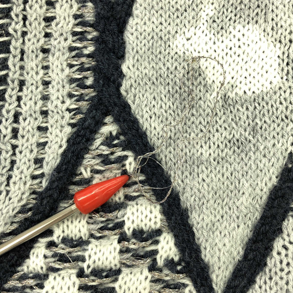 魯魯姆: / 魯魯姆 | 2020 秋冬 |神聖花園混合圖案針織套頭衫 / 高領針織 | F |灰色 |女性的