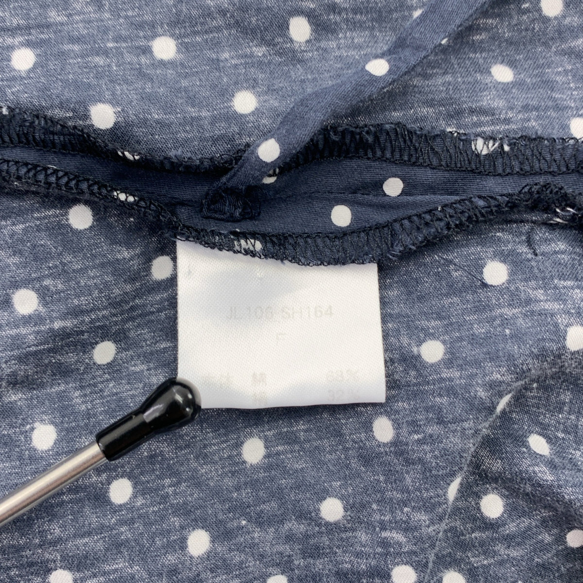 jonnlynx / John Lynx | 滿版印花圓點無領開衩襯衫 | F碼 | 女款