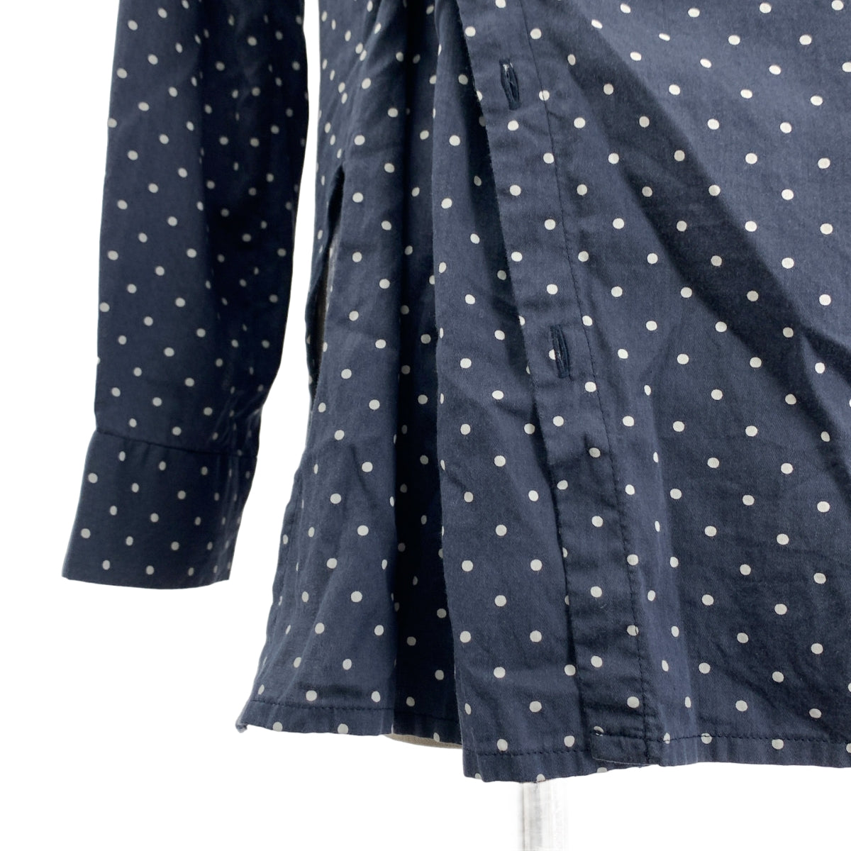 jonnlynx / John Lynx | 滿版印花圓點無領開衩襯衫 | F碼 | 女款