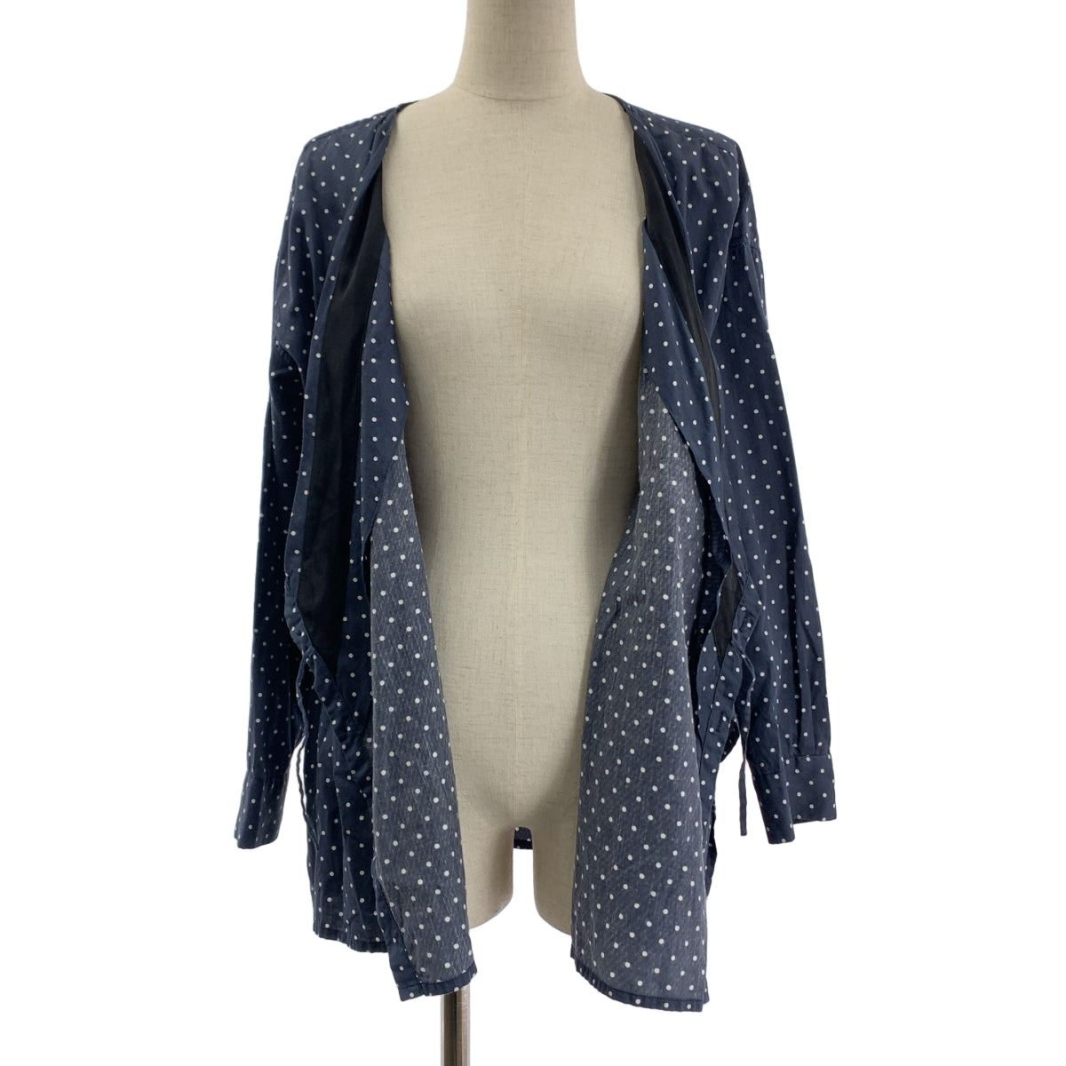 jonnlynx / John Lynx | 滿版印花圓點無領開衩襯衫 | F碼 | 女款