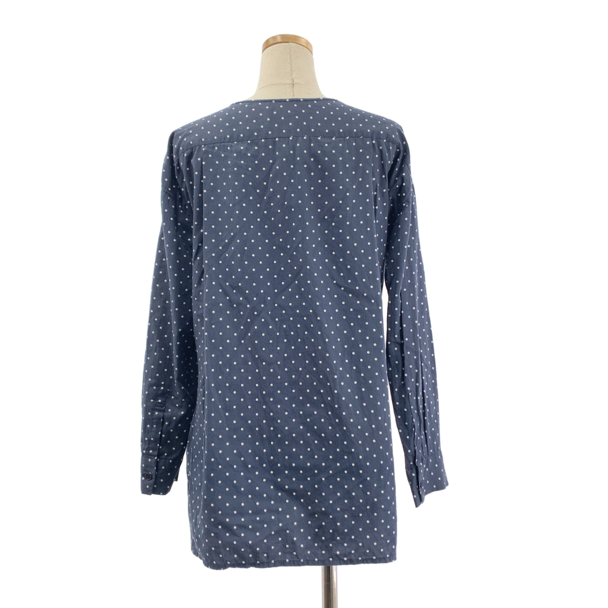 jonnlynx / John Lynx | 滿版印花圓點無領開衩襯衫 | F碼 | 女款