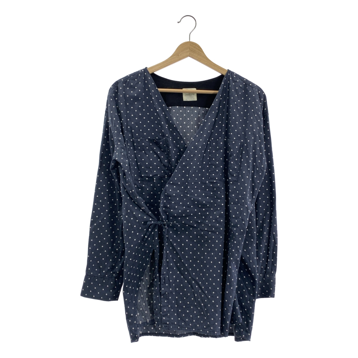 jonnlynx / John Lynx | 滿版印花圓點無領開衩襯衫 | F碼 | 女款