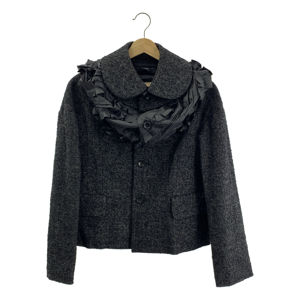 COMME des GARCONS | 2025 秋冬系列 | 羊毛荷葉邊圓領外套 | XS 碼 | 女款