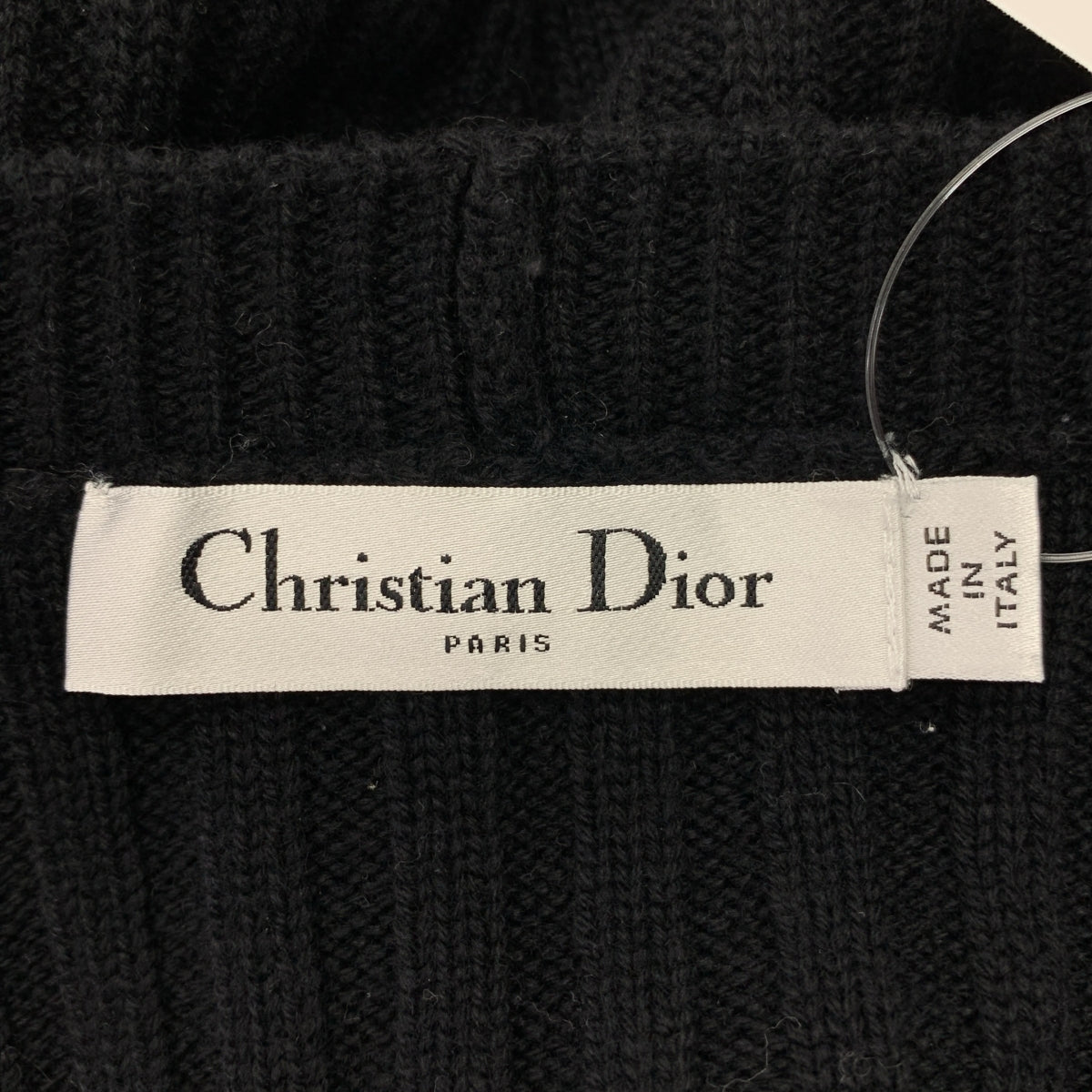 Christian Dior / 迪奧 | 100%喀什米爾 珍珠鈕扣 羅紋針織開襟衫 | 36 | 女款