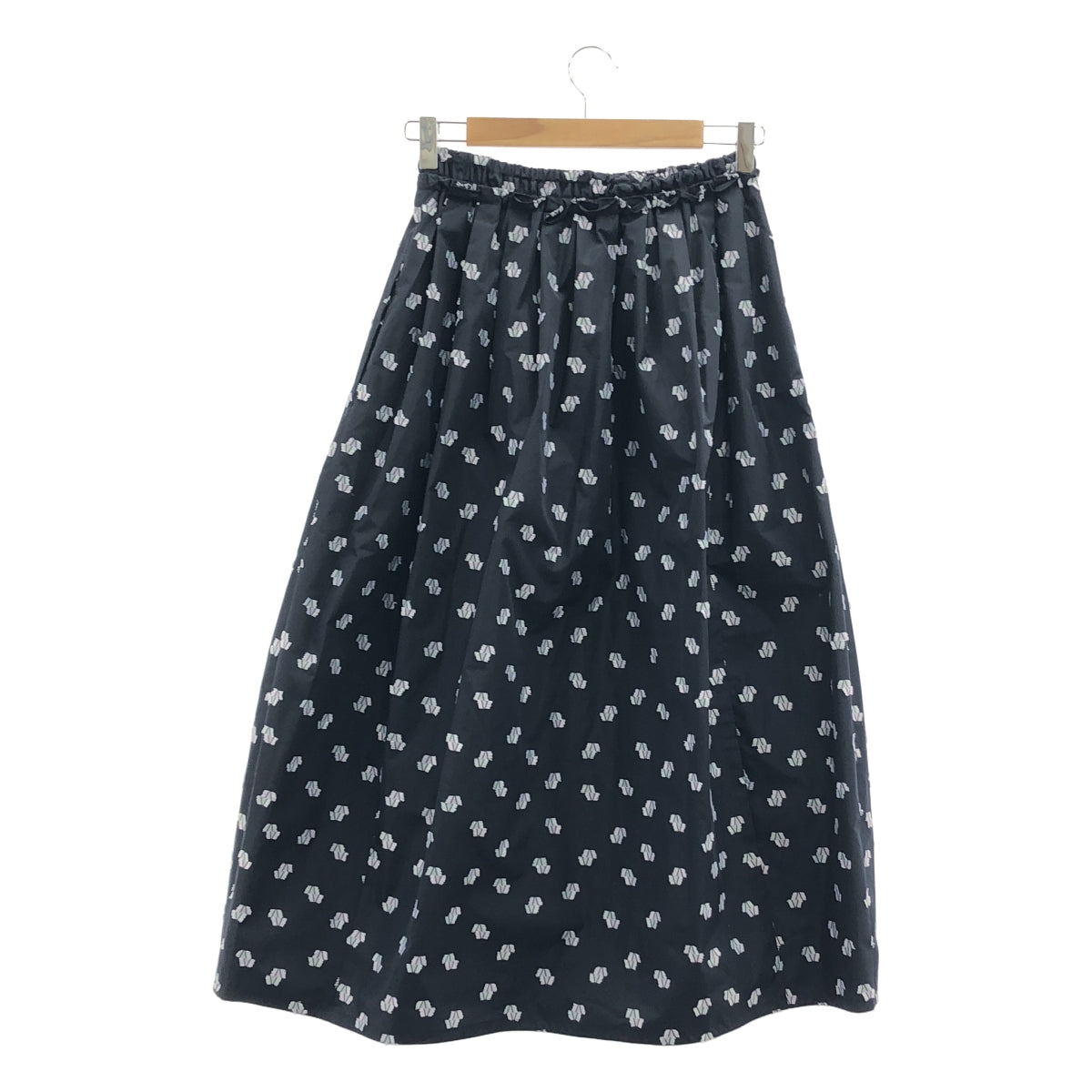 [狀況良好] 抽屜 | RESORT2 剪裁提花褶皺半身裙 | 36 碼 | 海軍藍 | 女款