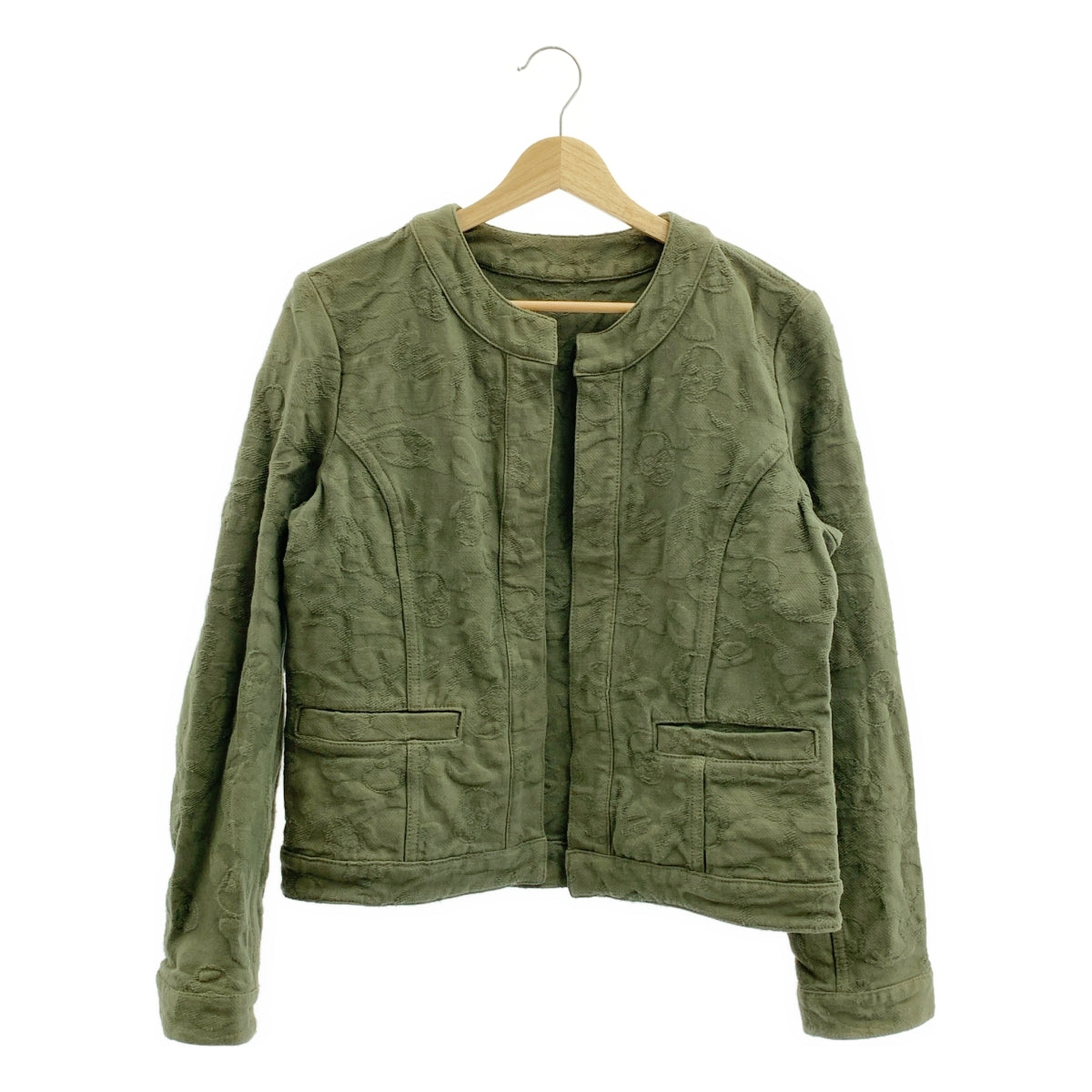 lucien pellat-finet / 루시안 페라피네 | 코튼 자가드 버튼리스 노 컬러 재킷 | M | 여성